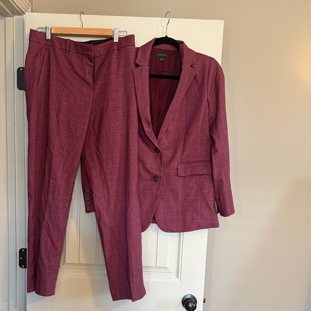 Ann Taylor burgundy suit set